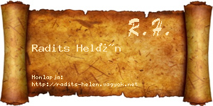 Radits Helén névjegykártya